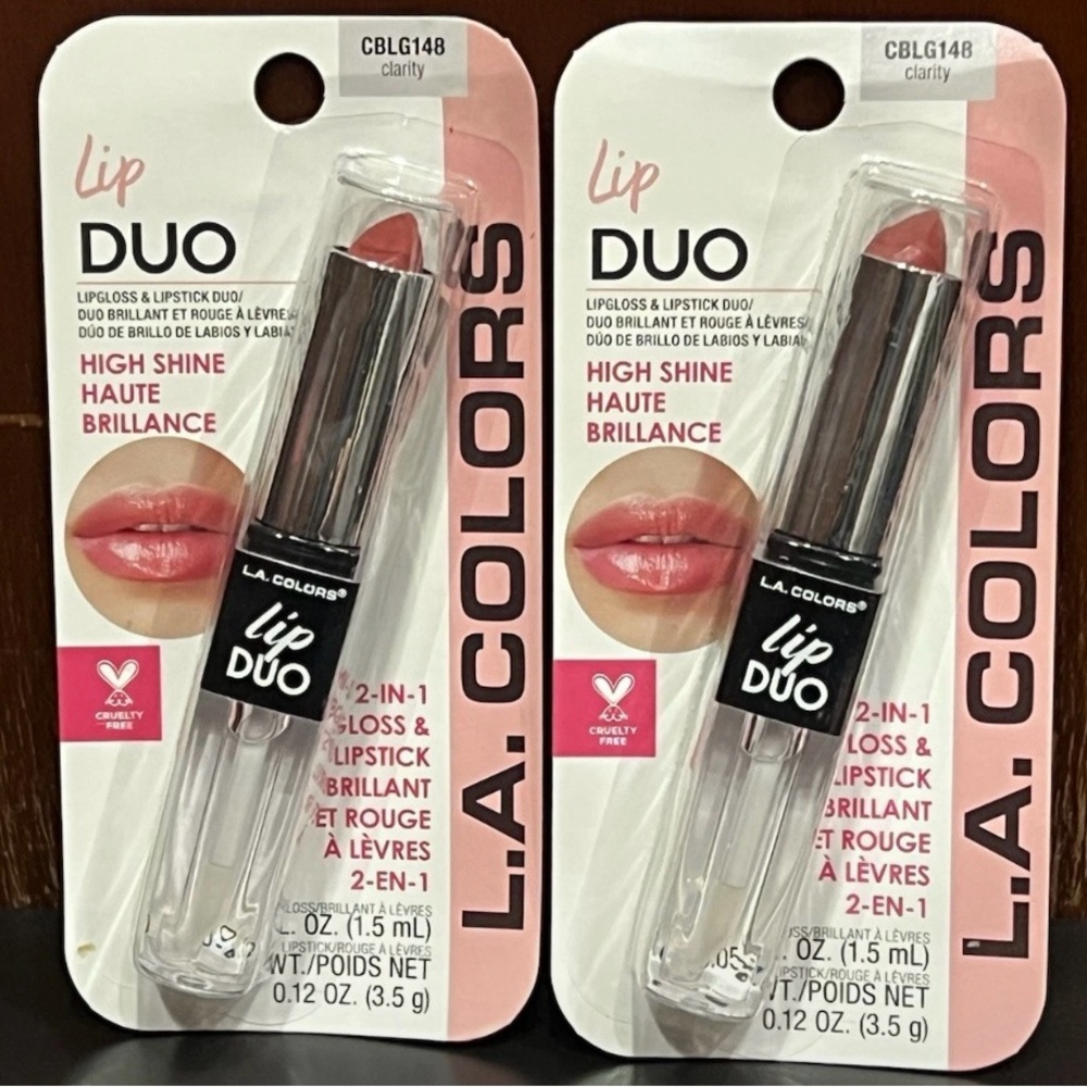 L.A. Colors Lip Duo High Shine Gloss & Lipstick — Clarity.